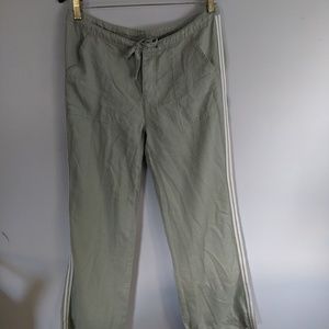 Athleta green 100% linen bell bottoms